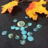 Blue / Brown Striped Glass coin bead - 36 pieces - Image 5