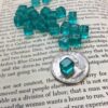 Teal Glass cube beads - 24 pieces