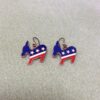 Vintage Democrat Donkey Enamel Charm Earrings - 1 set