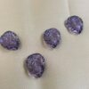 Violet Vintage Pressed Glass Artisan Made Leaves - 4 pieces