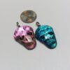 Dichroic Glass Skull Pendant - 2 pieces