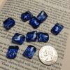 Blue Stripe diamond potato chip bead - 25 pieces - Image 3