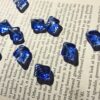 Blue Stripe diamond potato chip bead - 25 pieces