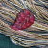 Raspberry glass leaf top drilled - 2 pieces - Image 5