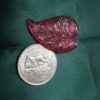 Raspberry glass leaf top drilled - 2 pieces - Image 3
