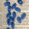 Blue Glass Tri-edge beads - 14 pieces - Image 3