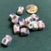 Purple & Pink Long Cube Gumdrop beads - 24 pieces