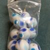Blue & White Gumdrop Round Glass Beads - 12 pieces - Image 2