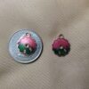 Green & Raspberry Enamel Copper Charms - 4 Pieces - Image 2