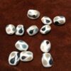 Black grey & white pillow shape Gumdrop Glass Beads - 12 pieces