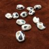 Black grey & white pillow shape Gumdrop Glass Beads - 12 pieces - Image 4