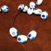 Black grey & white pillow shape Gumdrop Glass Beads - 12 pieces - Image 3