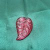 Raspberry glass leaf top drilled - 2 pieces - Image 2