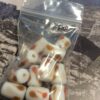 Matte White Gumdrop Glass Cylinder Beads with Burnt Orange Accent - 12 pieces - Image 3