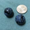 Etched Black Agate Dragon beads - 2 pieces