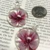 Glass Pink Flower Pendant - 2 Pieces