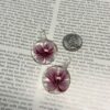 Glass Pink Flower Pendant - 2 Pieces - Image 3
