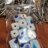 Blue & White Long Cube Gumdrop beads - 24 pieces - Image 3