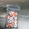 Red, orange, & White Long Cube Gumdrop beads - 12 pieces - Image 2