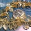 Vintage Glass Leaf Beads in transparent Apricot - 54 Pieces - Image 2