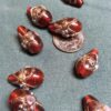 Artisan made Lampwork India Glass Drop Beads in True Red - 24 Pieces - Image 2