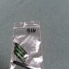 Green & black vintage German silk glass top drill stick beads - 4 pieces - Image 2