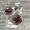 Glass Pink Flower Pendant - 2 Pieces - Image 2