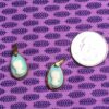 22k Gold Edged Seafoam Green German Vintage Glass Cameo Pendant - 2 pieces - Image 2
