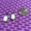 22k Gold Edged Seafoam Green German Vintage Glass Cameo Pendant - 2 pieces - Image 3