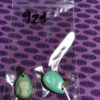 22k Gold Edged Seafoam Green German Vintage Glass Cameo Pendant - 2 pieces - Image 4
