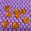 Glass Flower Beads in Orange - 16 Pieces - Image 2
