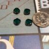 Vintage German Platinum Edged Glass Spade Beads in Emerald - 4 Pieces - Image 3