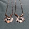 Pewter & Copper Double Eagle Head Necklace - 2 pieces