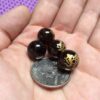 Smoky Quartz with black tortoise etching in gold - 8 Pieces