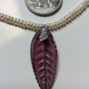 Vintage Amethyst Glass Leaf - 2 pieces - Image 4