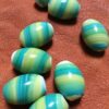Tapered Barrel Striped Candy Glass Beads - 16 pieces