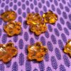 Glass Flower Beads in Orange - 16 Pieces