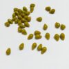 German Vintage Glass Teardrop Beads in Olive Green - 80 Pieces