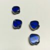 Vintage German Platinum Edged Glass Spade Beads in Cobalt - 10 Pieces