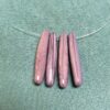 Purple vintage German glass top drill stick beads - 10 pieces