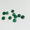 Foiled Glass Emerald Green Coin Beads - 50 Pieces