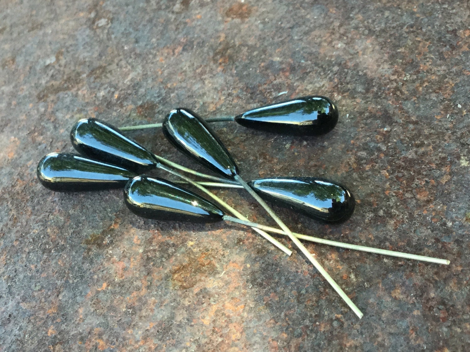 German vintage glass head pins - 40 Pieces - BeadHoliday