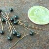 Black German vintage Glass Head Pins - 40 Pieces - Image 3