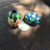 Large Hole Hand Painted Wood Beads - 8 Pieces - Image 2
