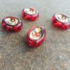 Vintage German glass Intaglia Buddha Bead in Red - 16 Pieces - Image 2