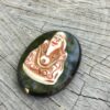 German Vintage Glass Buddha Cabochon - 2 Piece