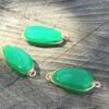 Vintage Glass Wire Wrapped Components in Jade Green - 12 Pieces - Image 2