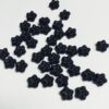 Matte Black Vintage Glass Flower Spacers - 60 Pieces