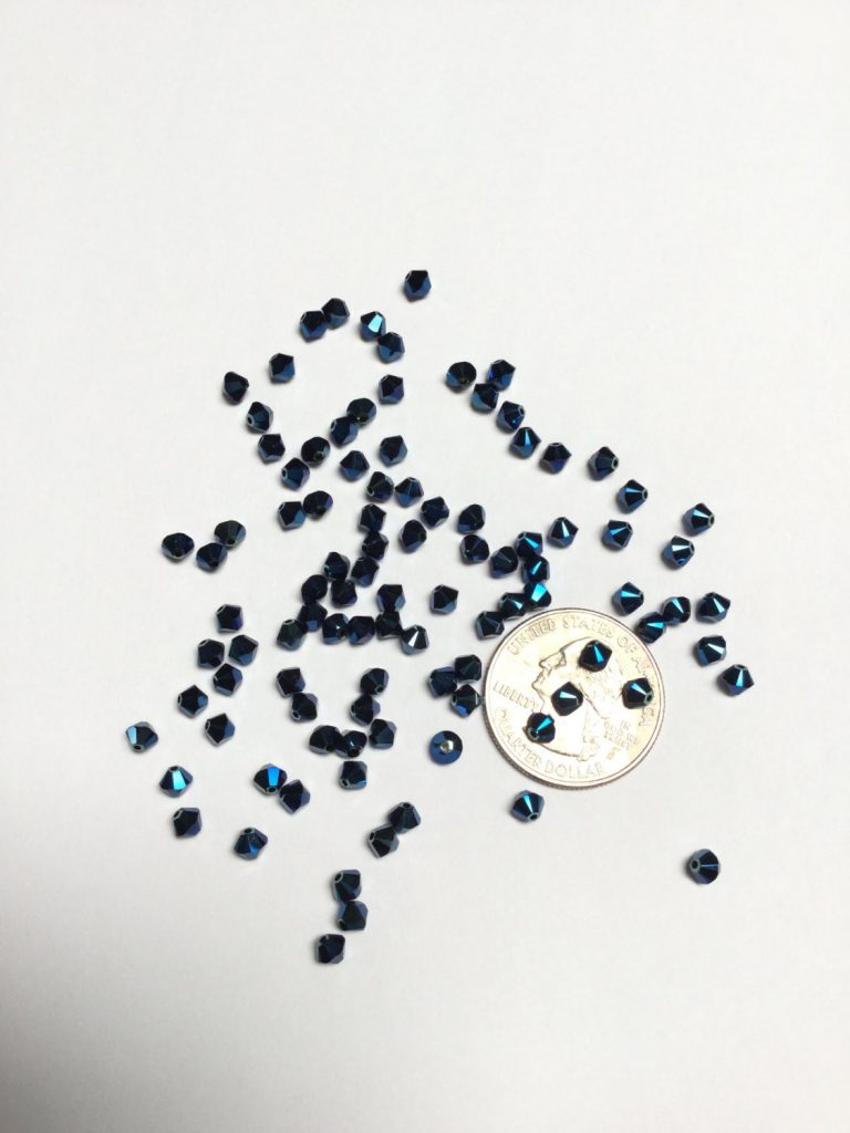 Preciosa Crystal Bicone Beads 4mm AQUA BOHEMICA AB2X