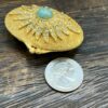 Vintage gold plated pillbox with “Hubble” glass turquoise stone. - Image 3